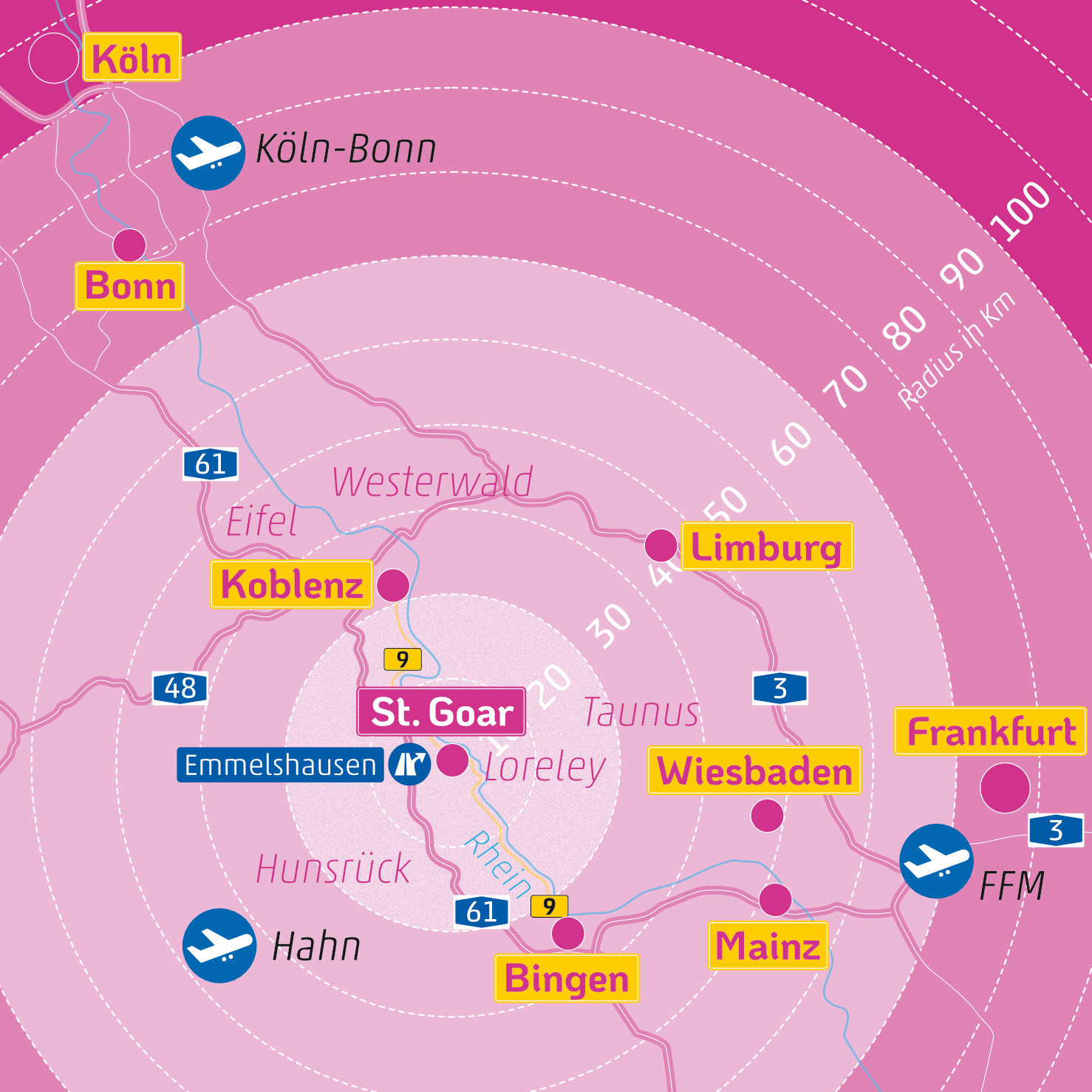 Umgebungskarte St. Goar